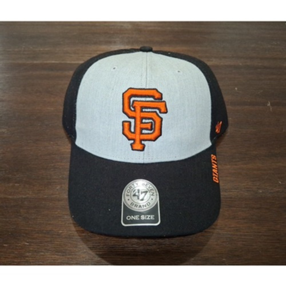 San Francisco Giants 47 Brand Light Gray Black Structured Adjustable Hat MLB Cap